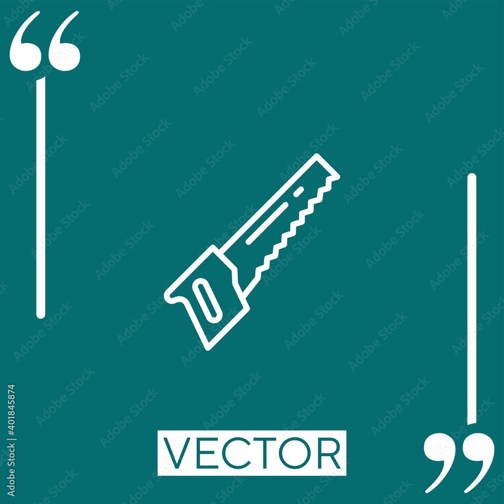 Poster hand saw vector icon linear icon. editable stroked line