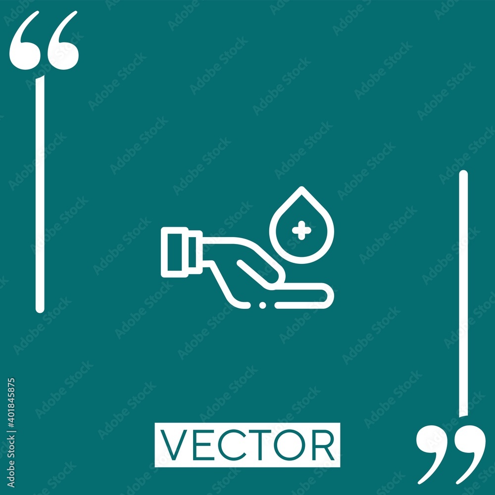Poster hand vector icon linear icon. editable stroked line