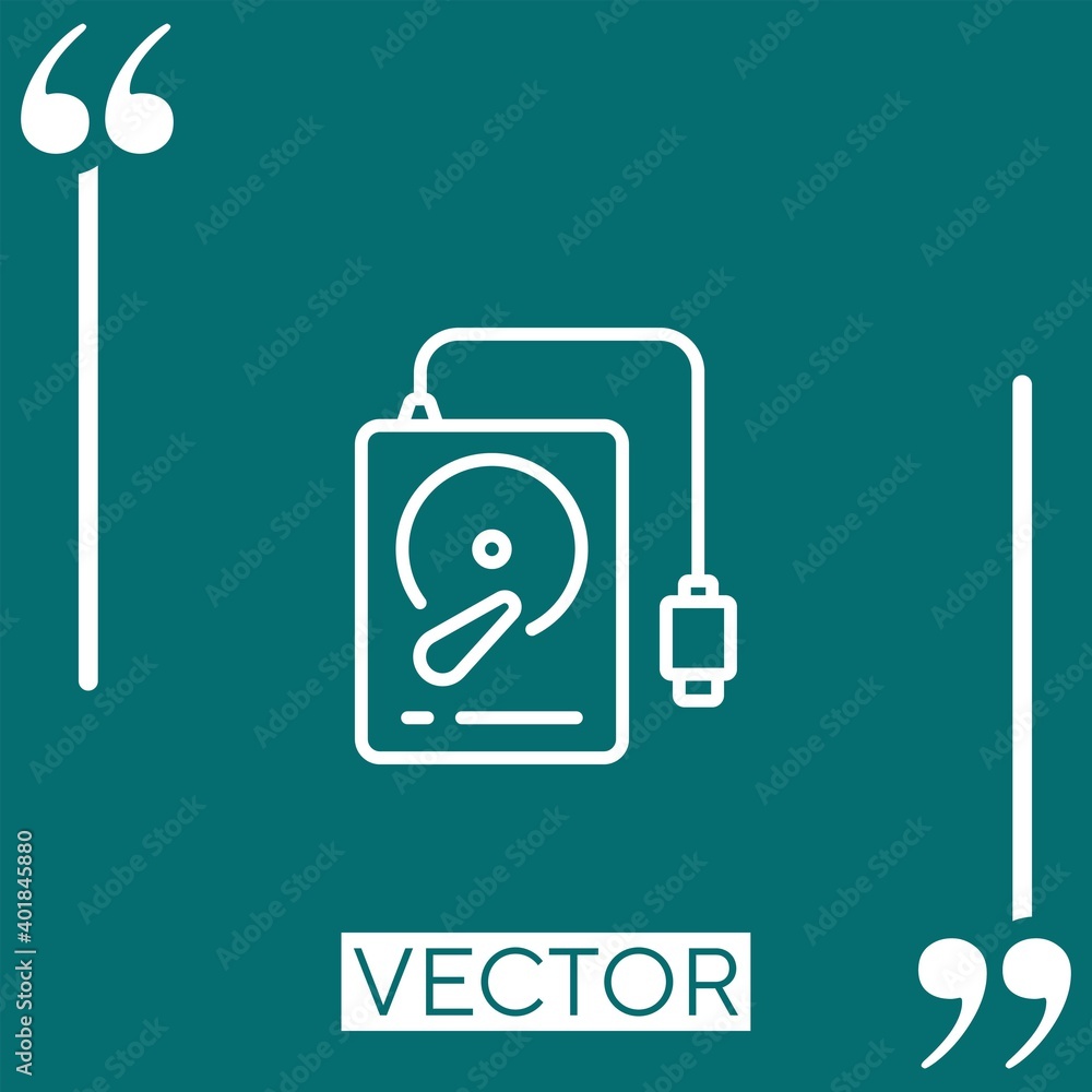 Poster hard disk vector icon linear icon. editable stroked line