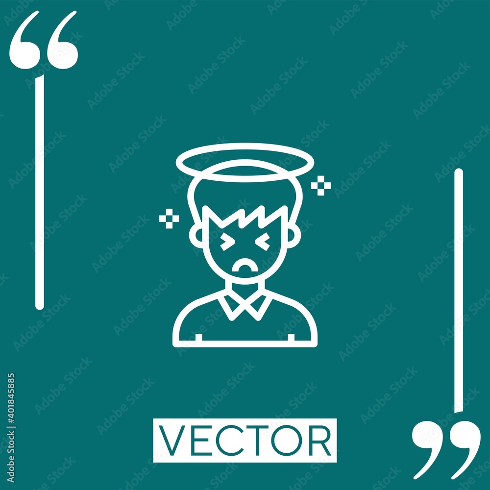 Poster headache vector icon linear icon. editable stroked line