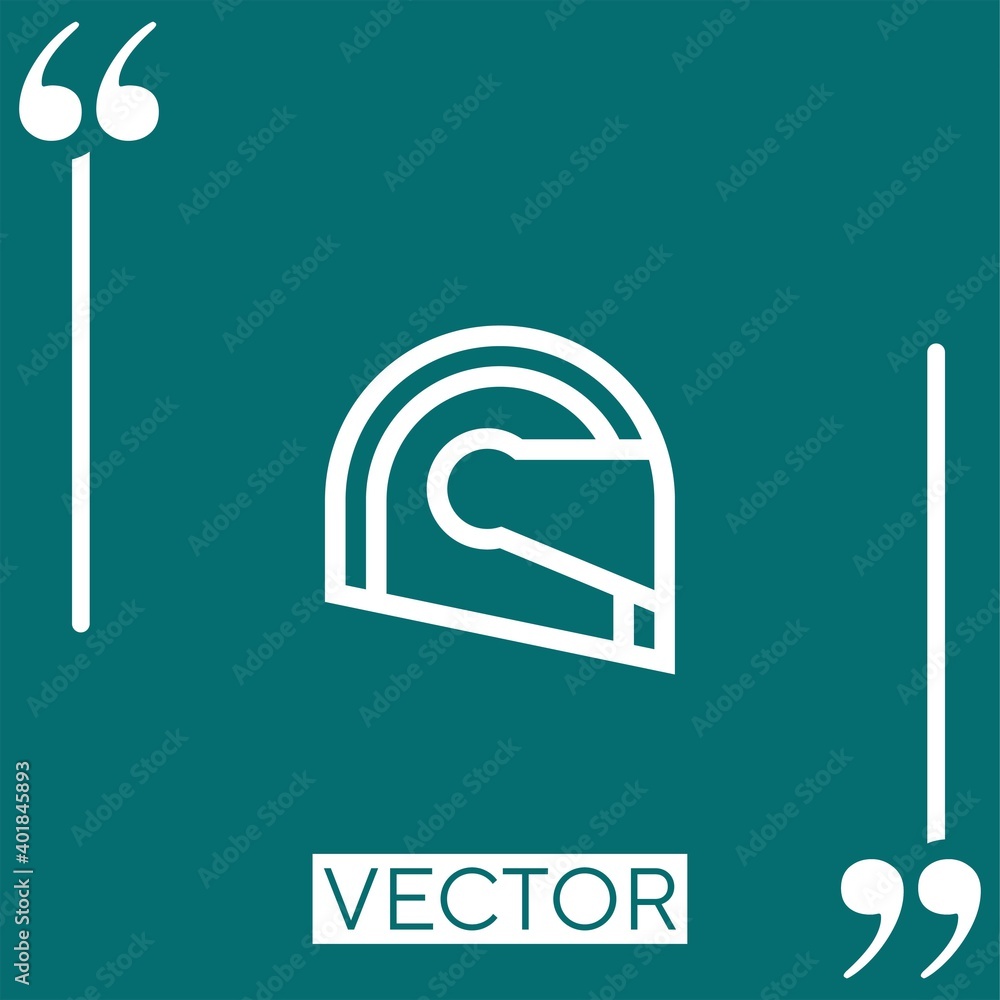 Poster helmet vector icon linear icon. editable stroked line