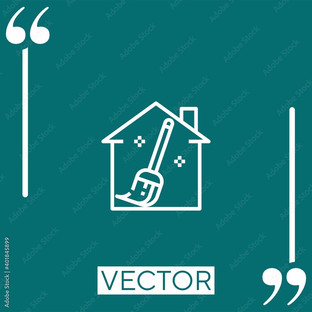 Poster house cleaning vector icon linear icon. editable stroked line