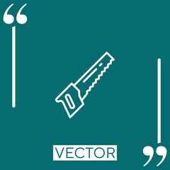 hand saw vector icon Linear icon. Editable stroked line