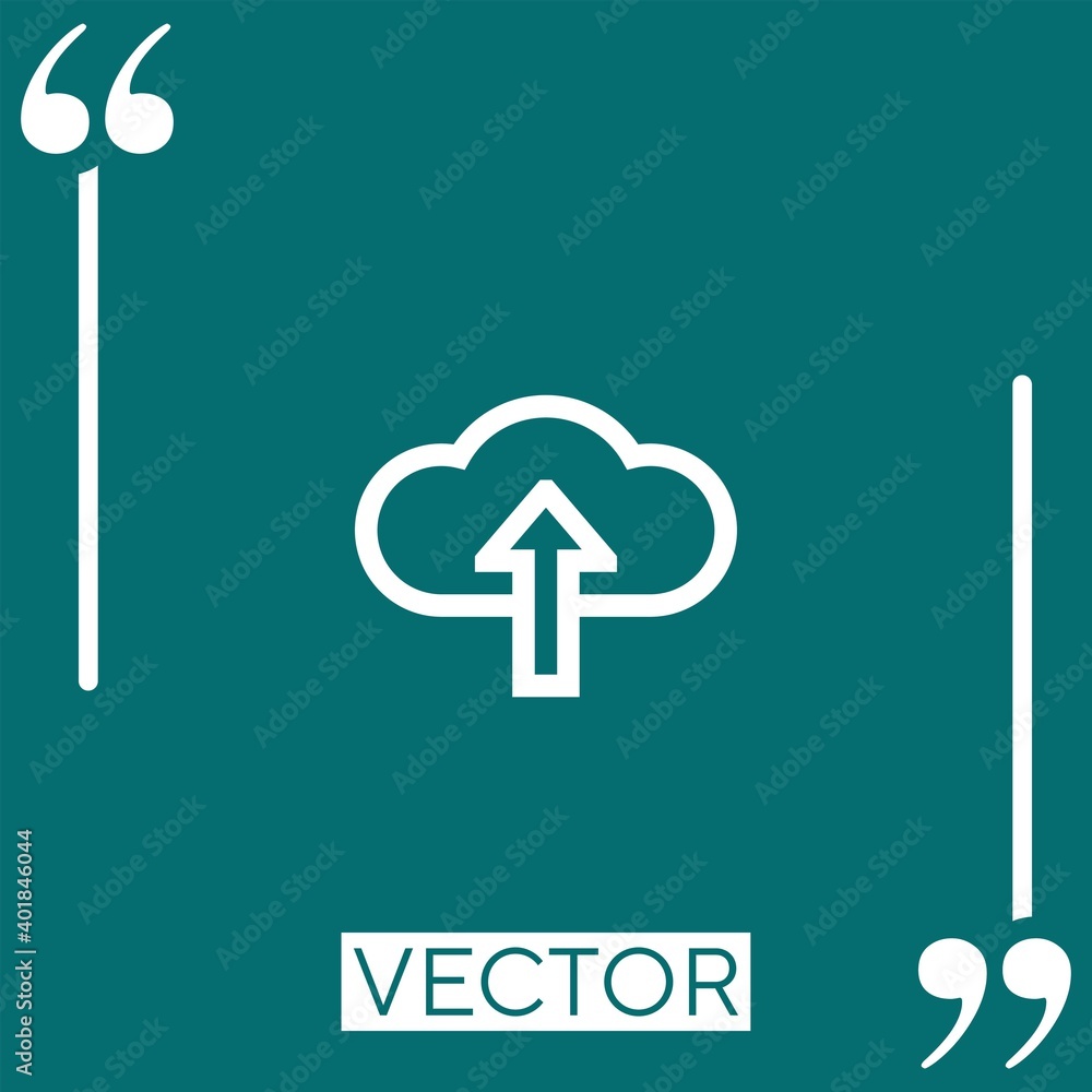 Poster cloud computing linear icon. editable stroke line