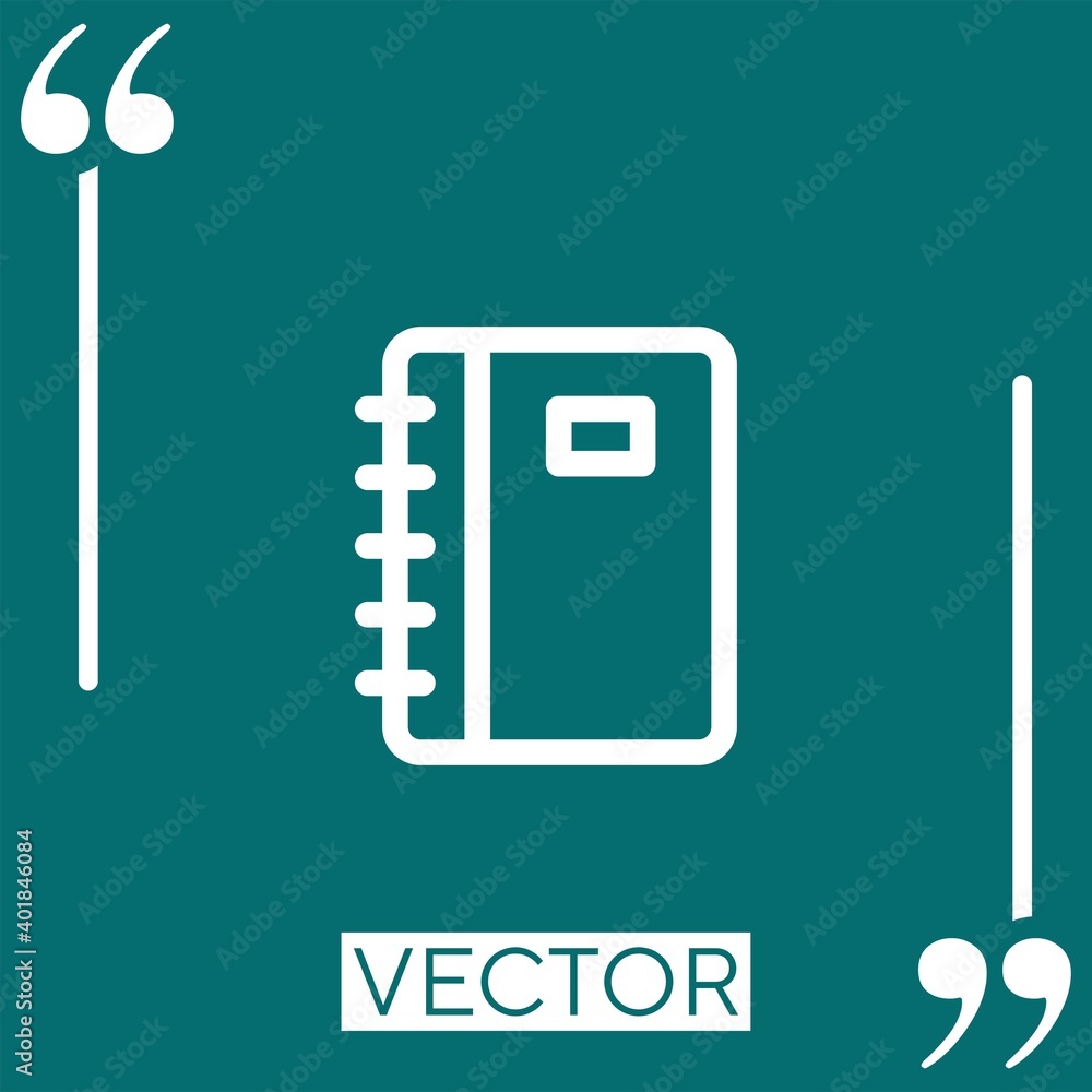 Poster notebook linear icon. editable stroke line