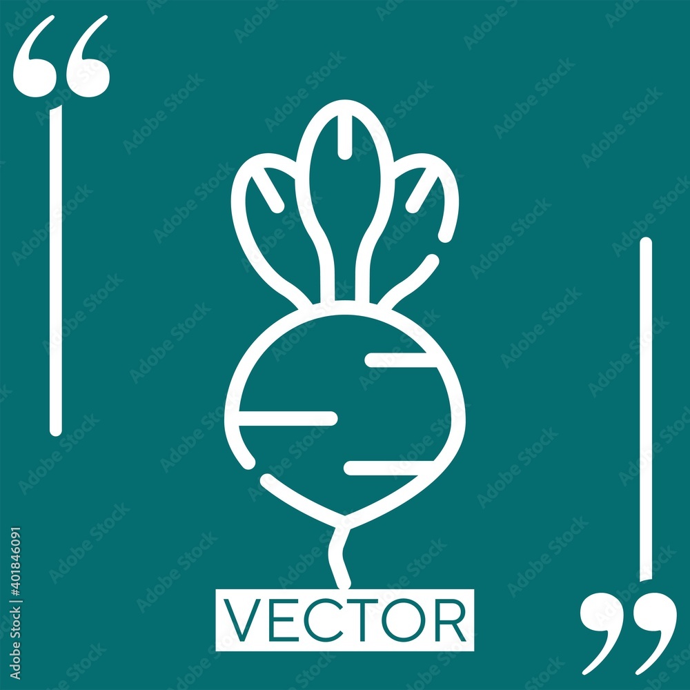 Poster radish linear icon. editable stroke line