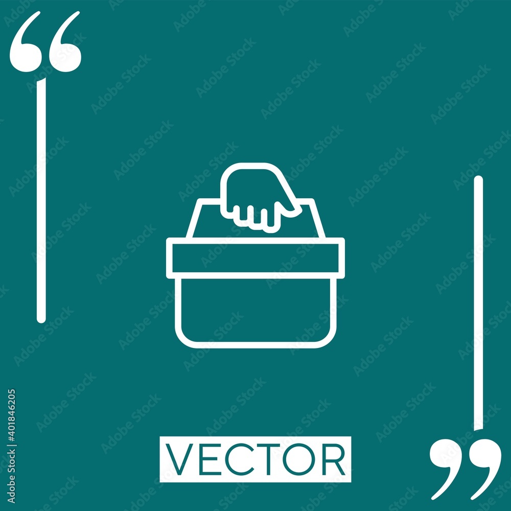 Poster hand vector icon linear icon. editable stroked line