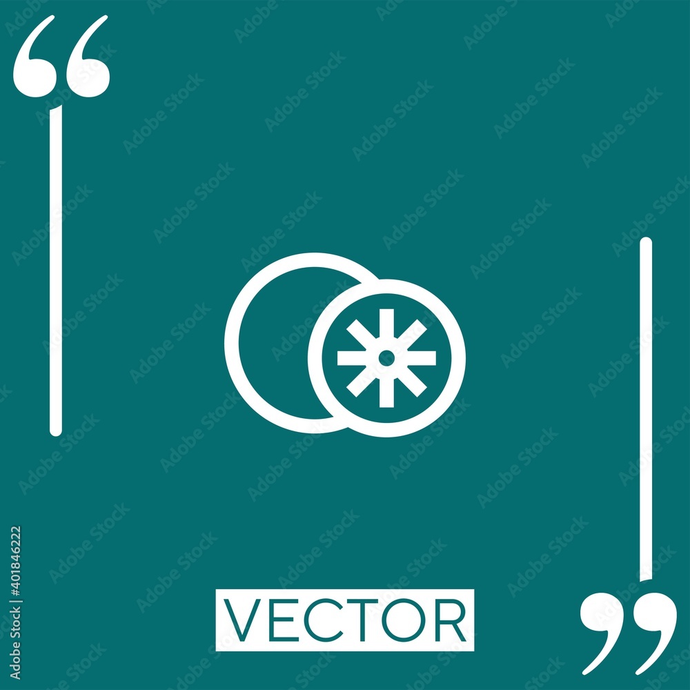Poster kiwi vector icon linear icon. editable stroked line