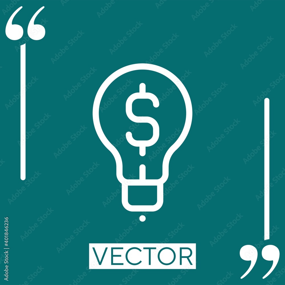 Poster light bulb vector icon linear icon. editable stroked line