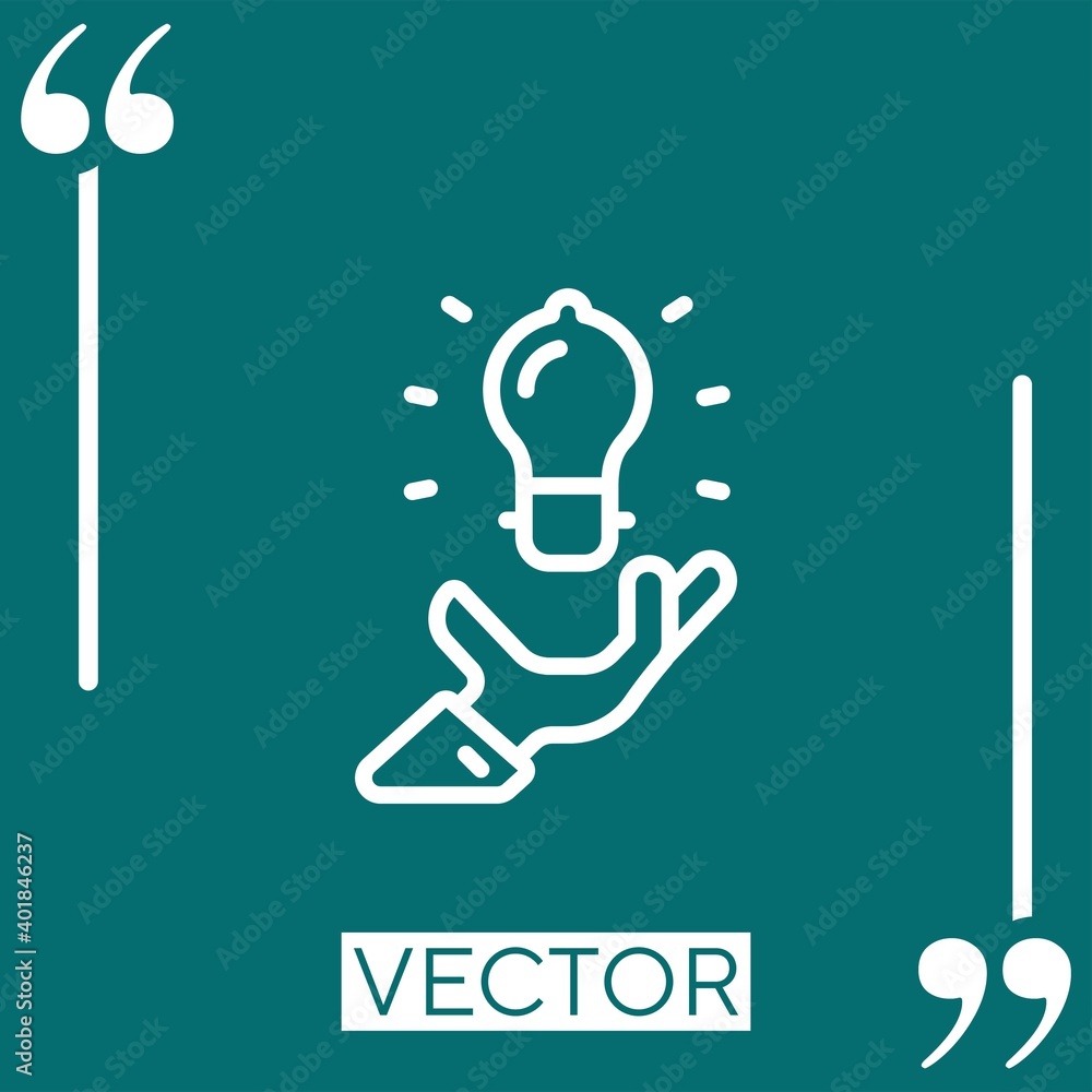 Poster lightbulb vector icon linear icon. editable stroked line