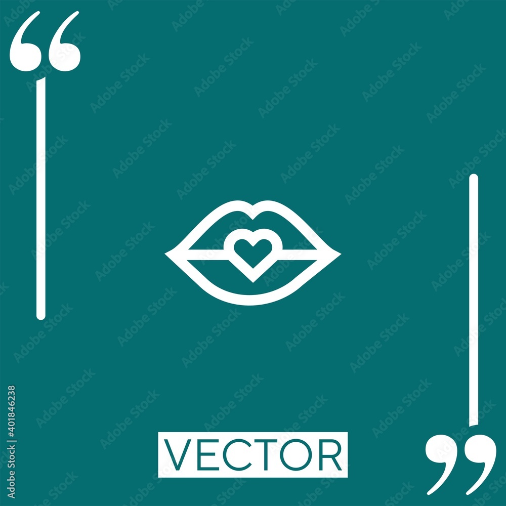 Poster lips vector icon linear icon. editable stroked line