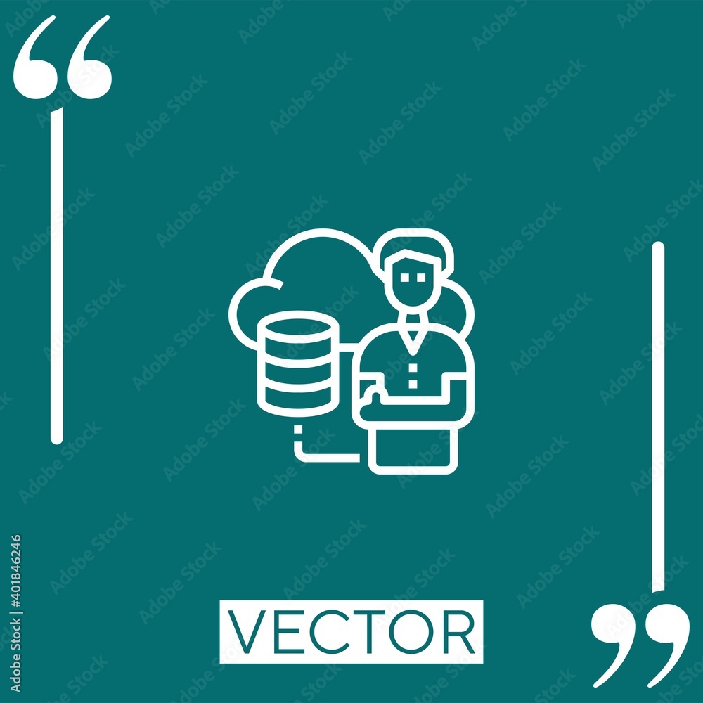Aufkleber management vector icon linear icon. editable stroked line