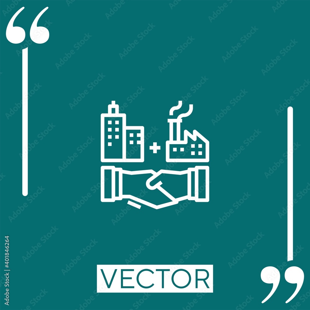 Poster outsourcing vector icon linear icon. editable stroked line