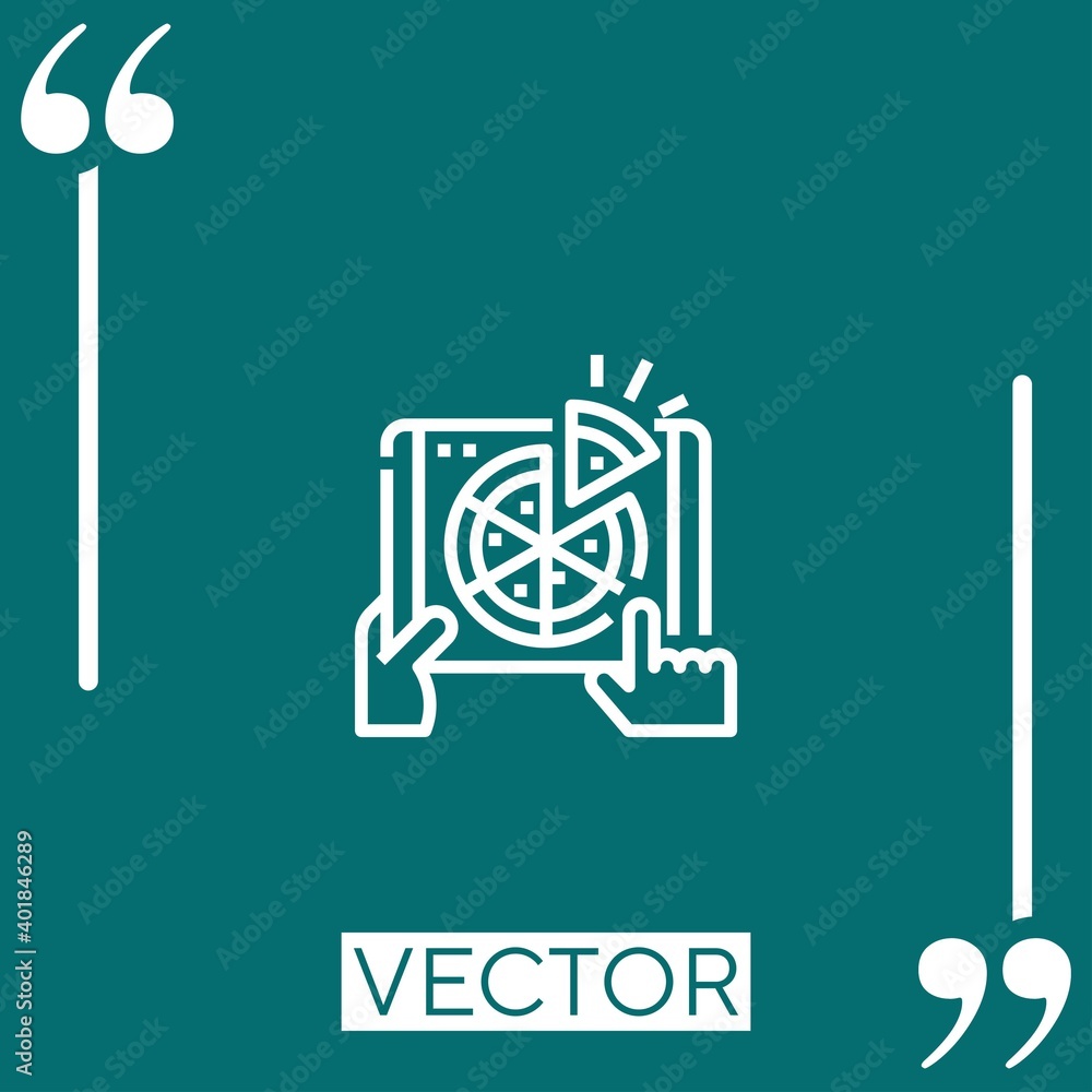Poster pizza vector icon linear icon. editable stroked line