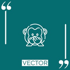monkey   vector icon Linear icon. Editable stroked line