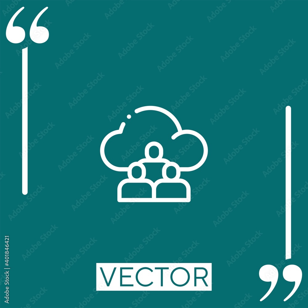 Poster team vector icon linear icon. editable stroked line