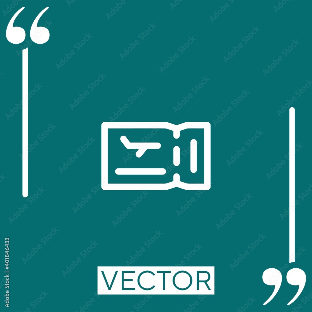 Poster ticket vector icon linear icon. editable stroked line