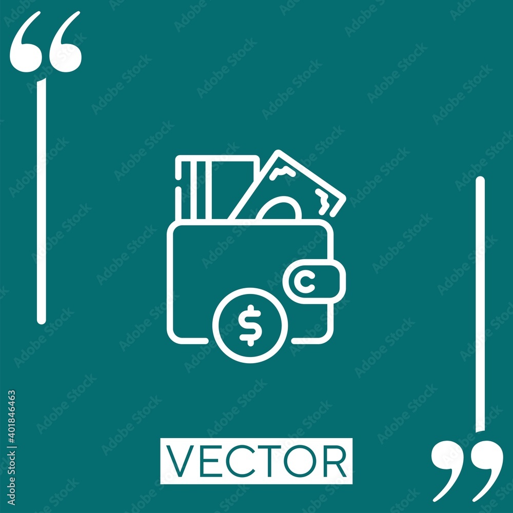 Poster wallet vector icon linear icon. editable stroked line