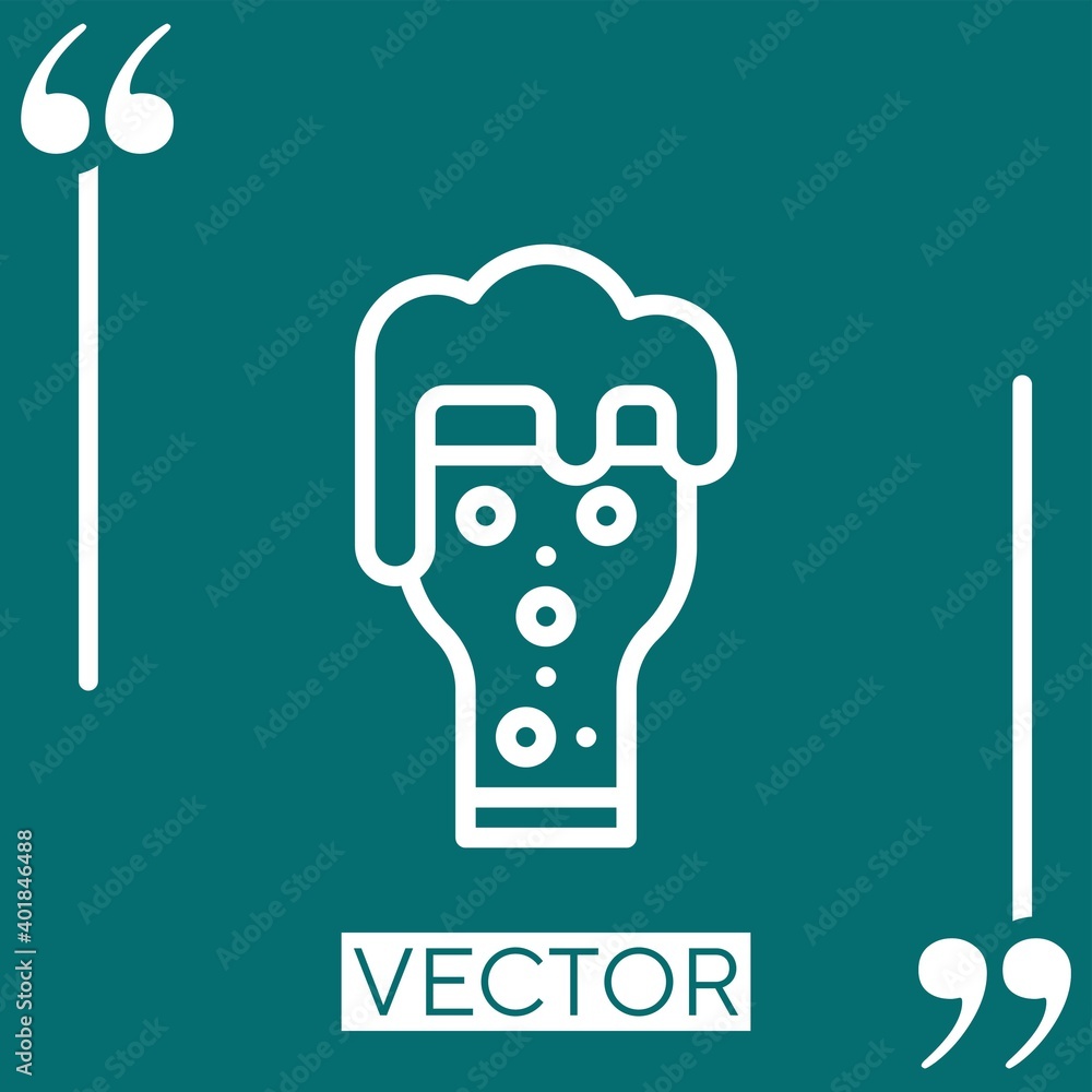 Poster alcoholic drinking vector icon linear icon. editable stroked line