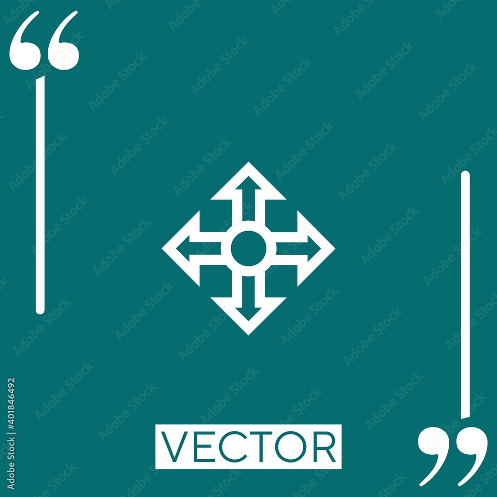 Poster arrows vector icon linear icon. editable stroked line