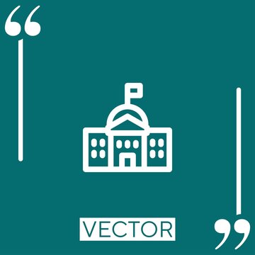 white house vector icon Linear icon. Editable stroked line