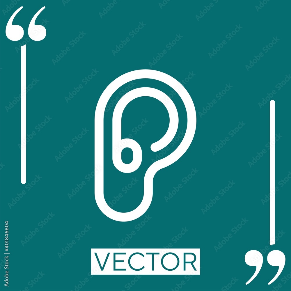 Poster ear vector icon linear icon. editable stroked line