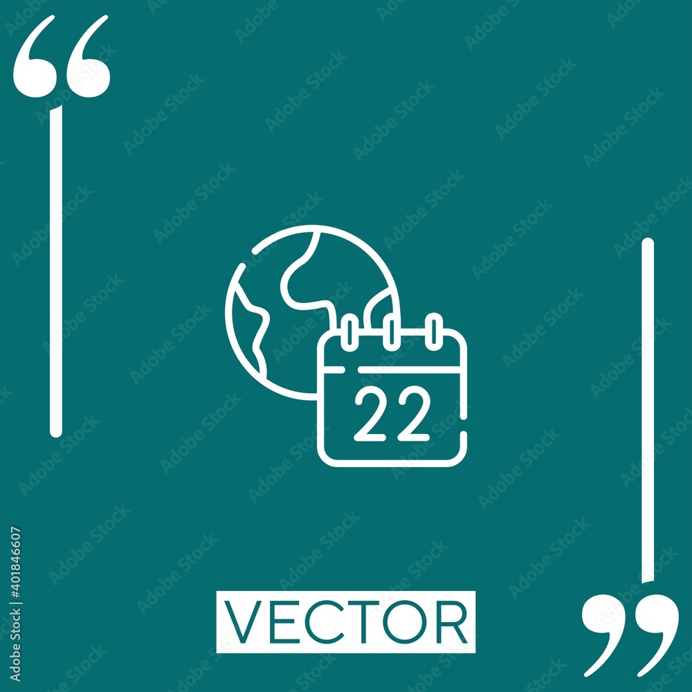 Poster earth day vector icon linear icon. editable stroked line