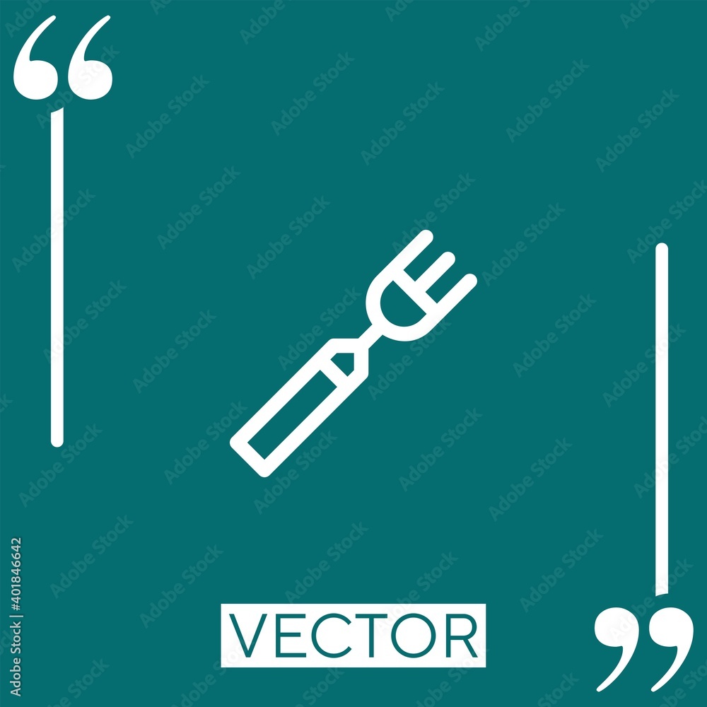 Poster fork vector icon linear icon. editable stroked line