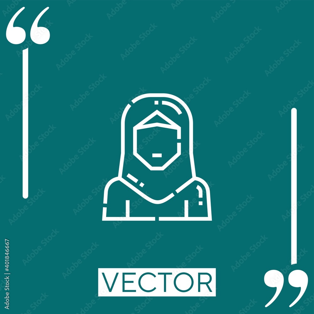 Poster hijab vector icon linear icon. editable stroked line