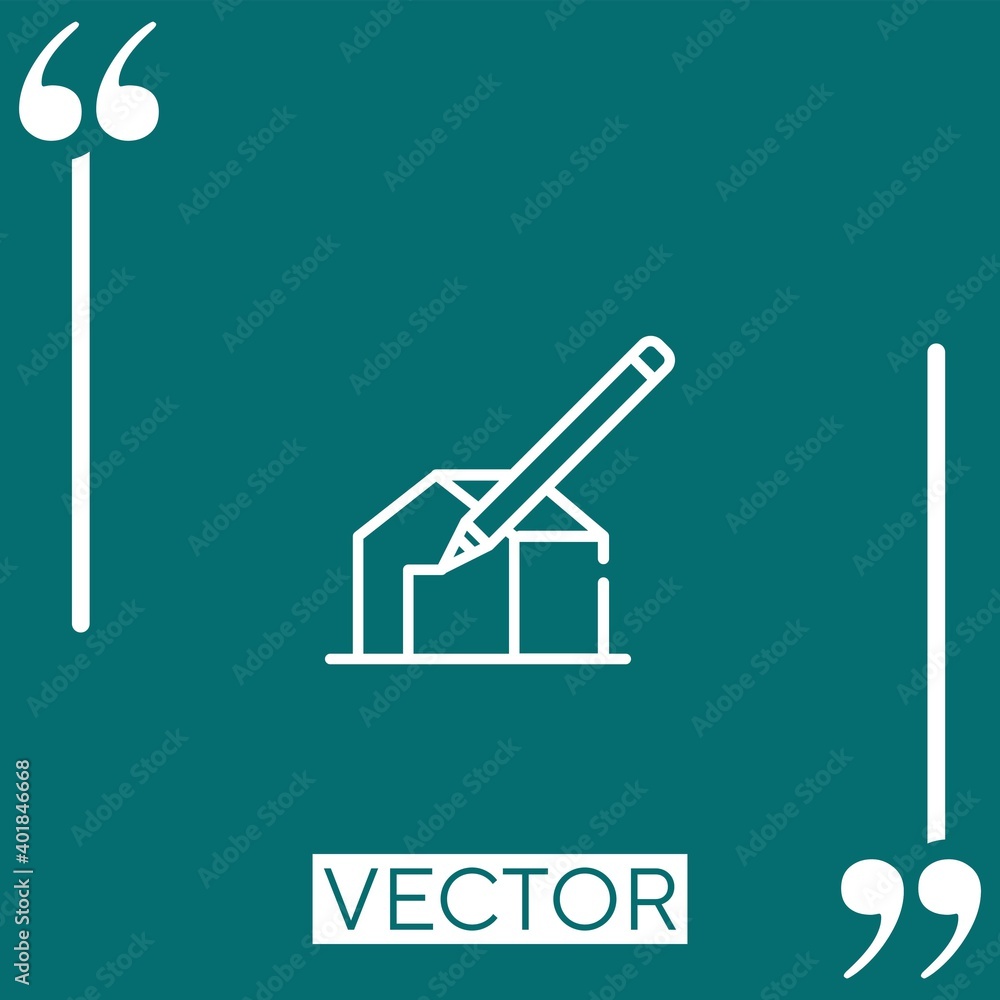 Poster house design vector icon linear icon. editable stroked line