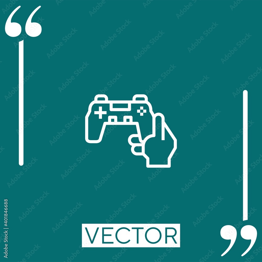 Poster joystick vector icon linear icon. editable stroked line