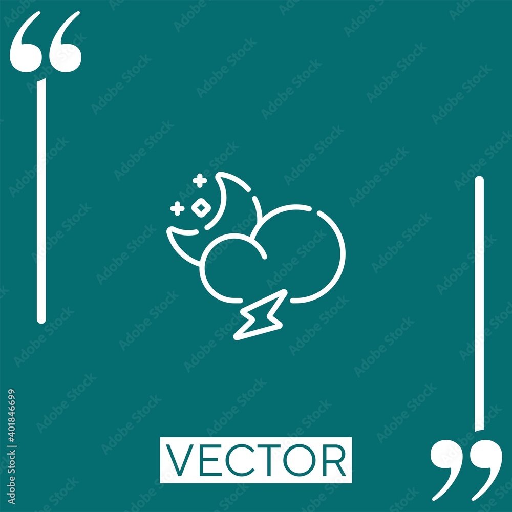 Poster lightning vector icon linear icon. editable stroked line