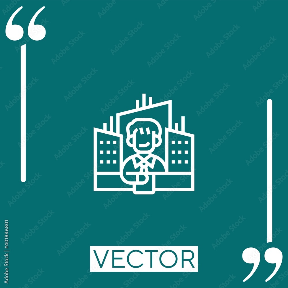 Poster recruitment vector icon linear icon. editable stroked line