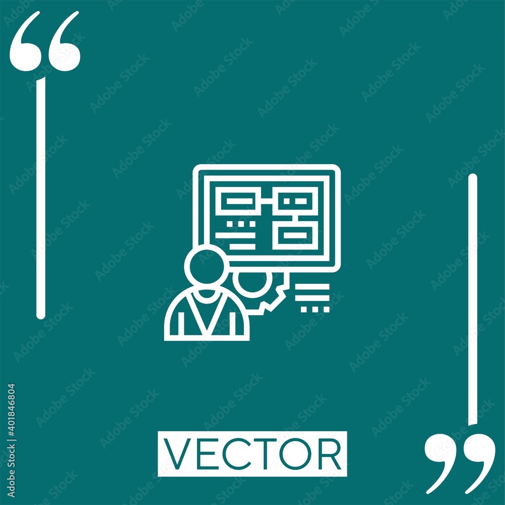 Poster requirements vector icon linear icon. editable stroked line