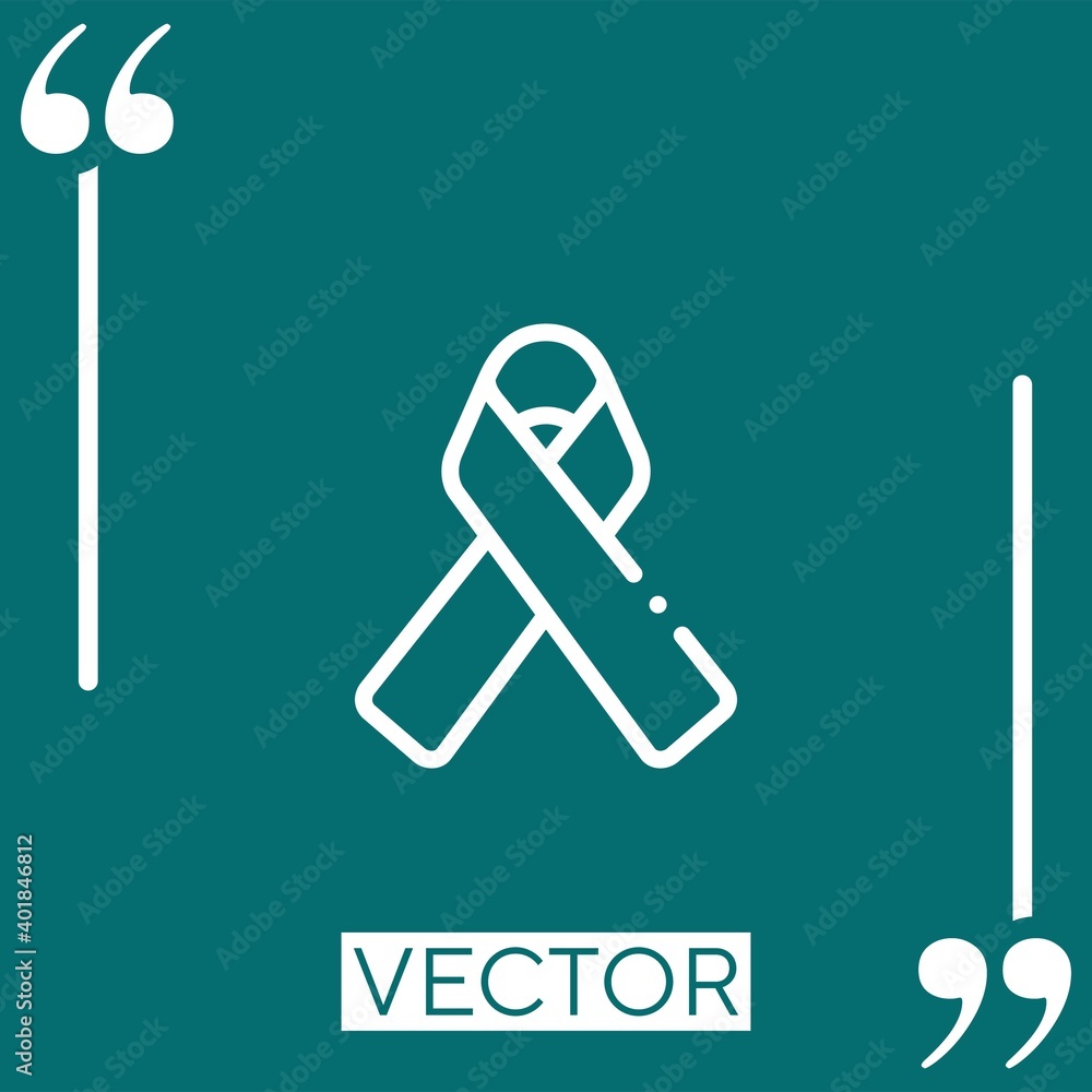 Poster ribbon vector icon linear icon. editable stroked line