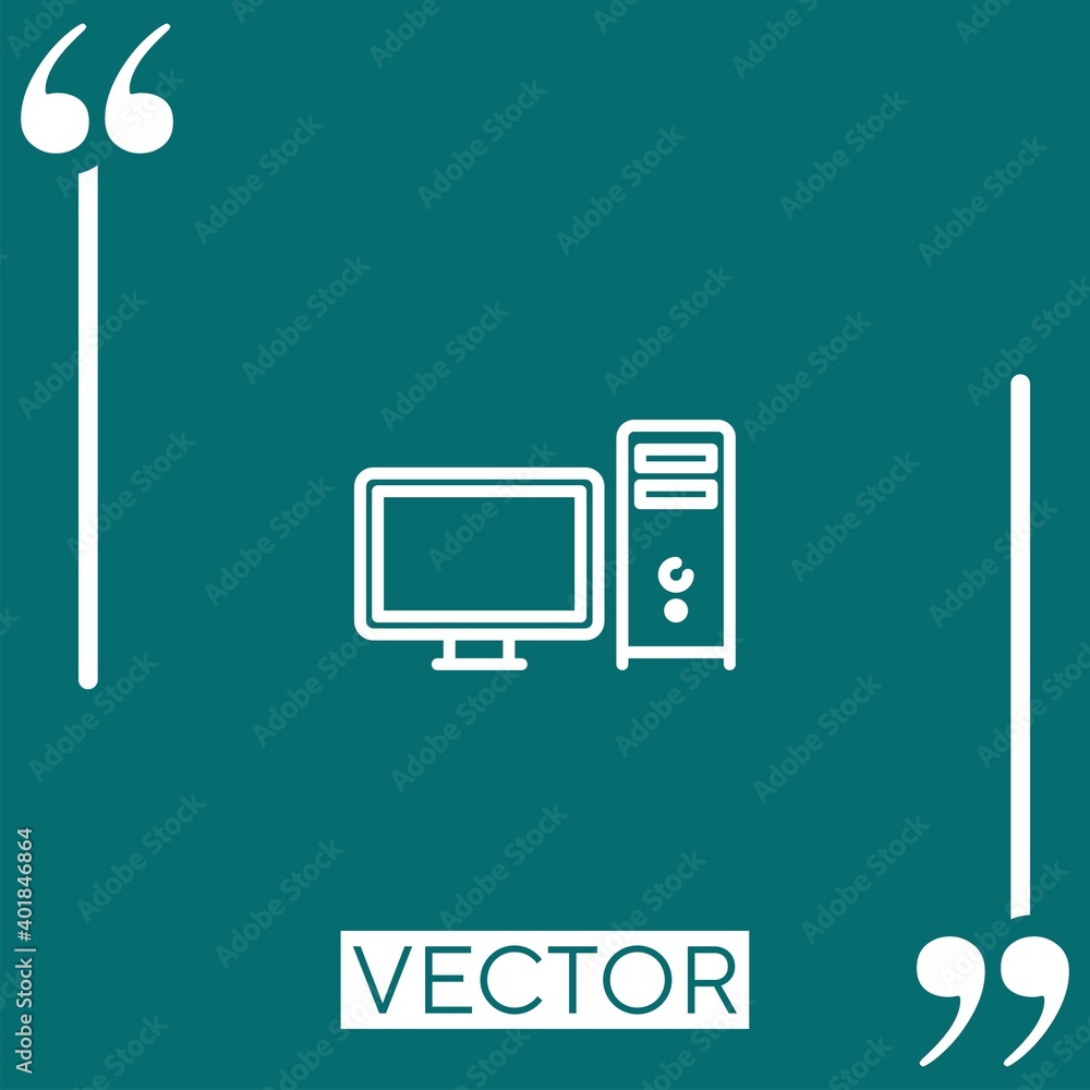 Poster tower vector icon linear icon. editable stroked line