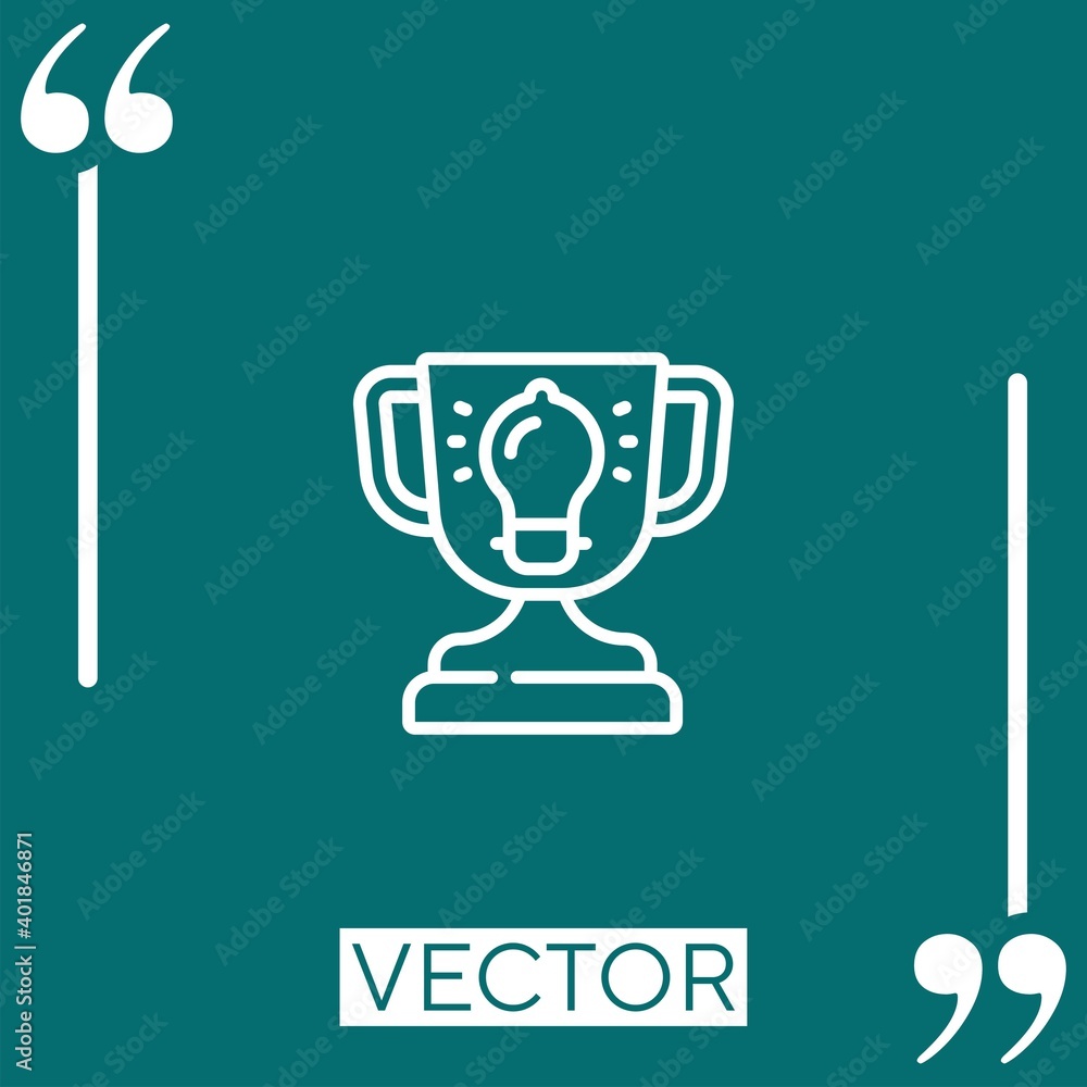 Poster trophy vector icon linear icon. editable stroked line
