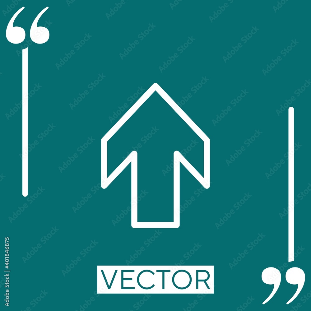 Poster up vector icon linear icon. editable stroked line