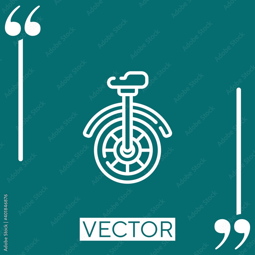 Poster unicycle vector icon linear icon. editable stroked line