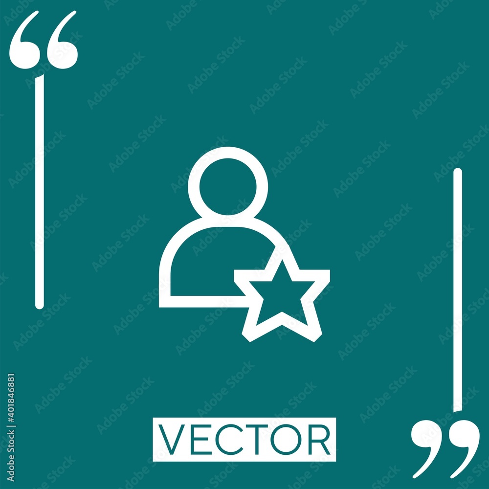 Poster user linear icon. editable stroke line