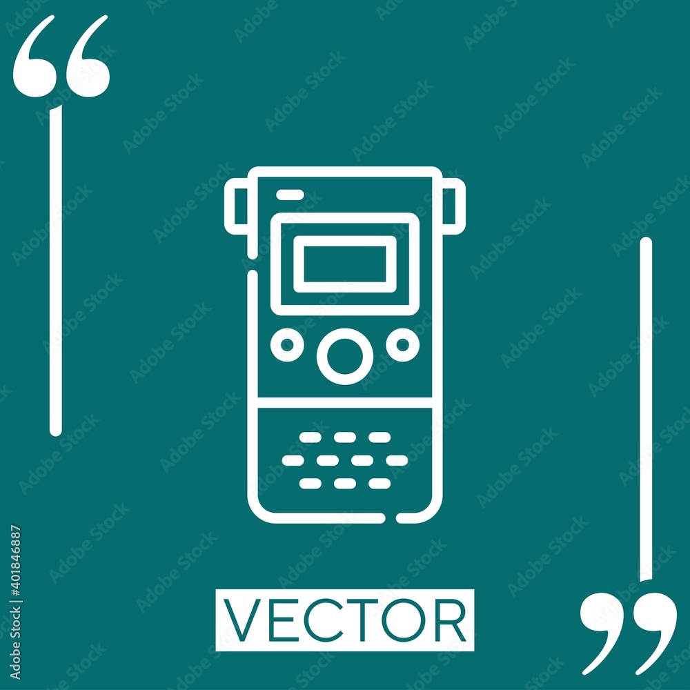 Poster voice recorder vector icon linear icon. editable stroked line