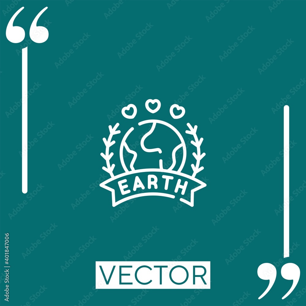 Poster earth day vector icon linear icon. editable stroked line