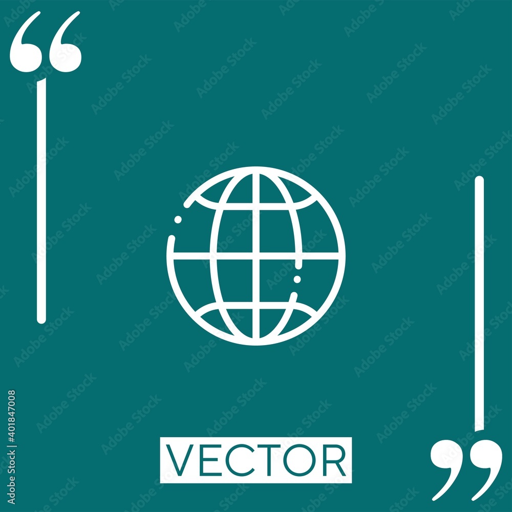 Poster earth grid vector icon linear icon. editable stroked line