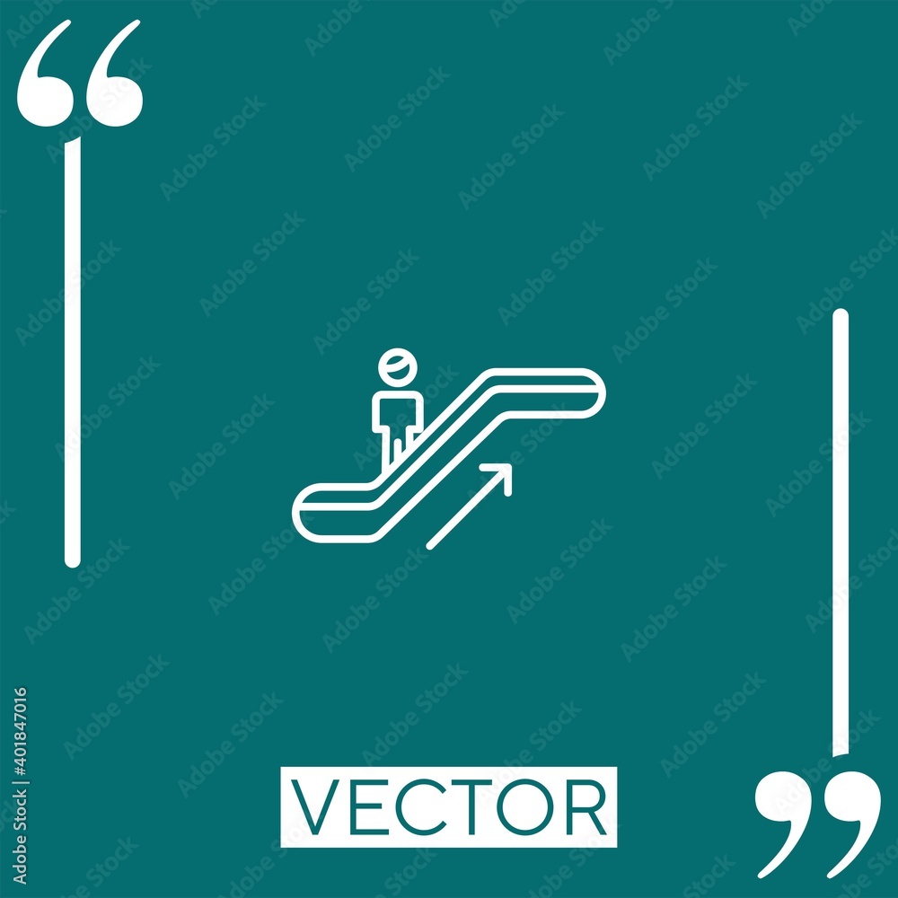 Poster escaltor vector icon linear icon. editable stroked line