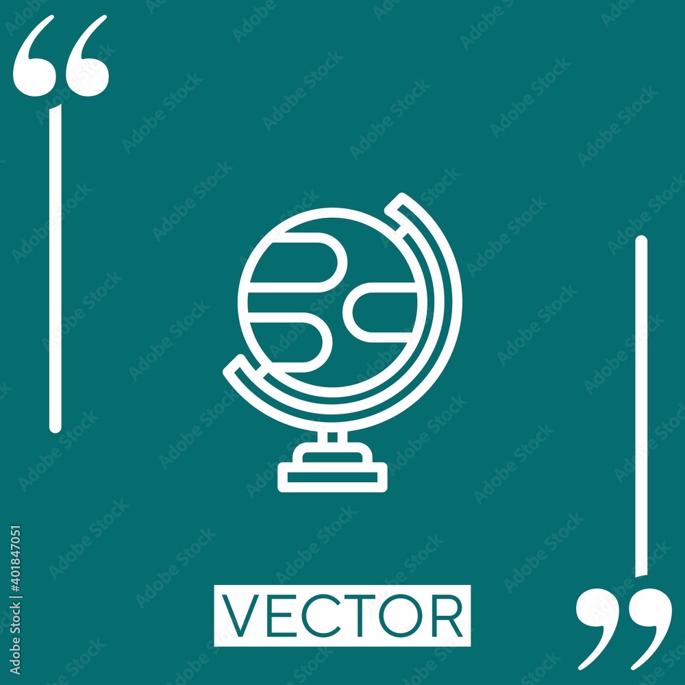 Poster globe vector icon linear icon. editable stroked line