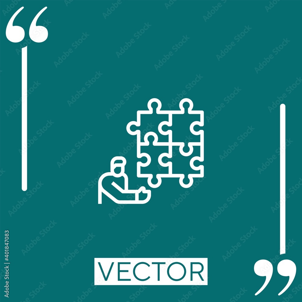 Poster jigsaw vector icon linear icon. editable stroked line