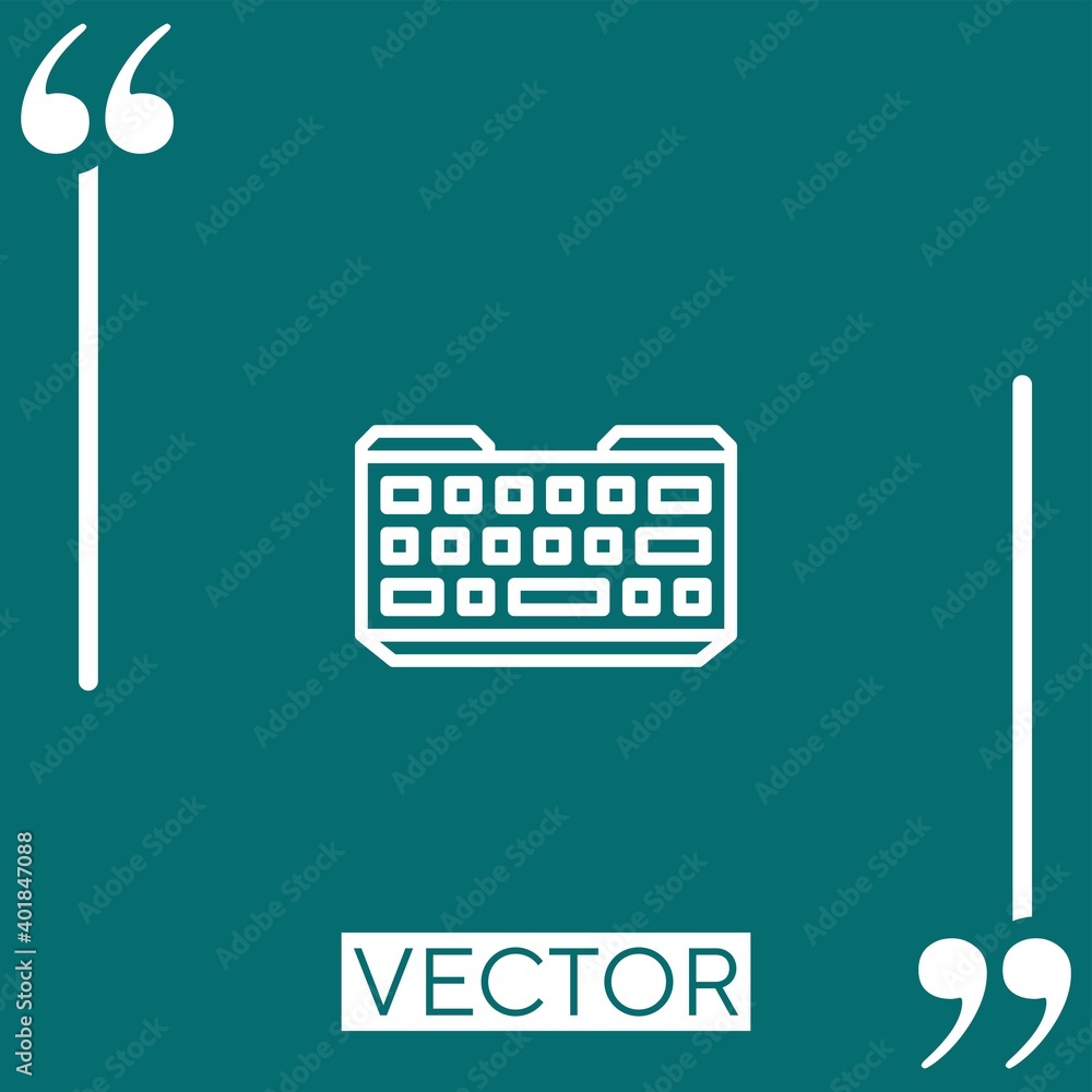 Poster keyboard vector icon linear icon. editable stroked line