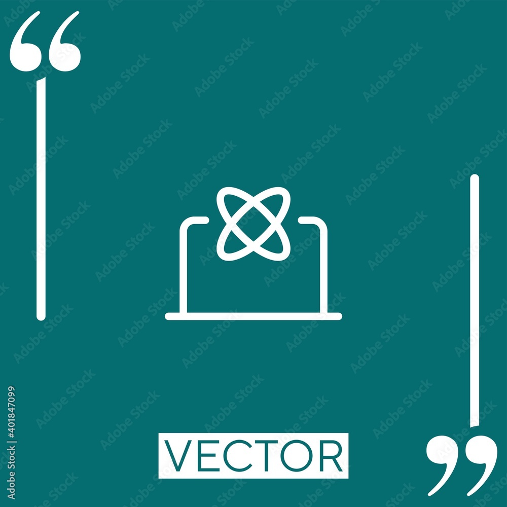 Poster laptop vector icon linear icon. editable stroked line