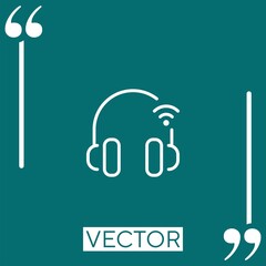 headphones vector icon Linear icon. Editable stroked line