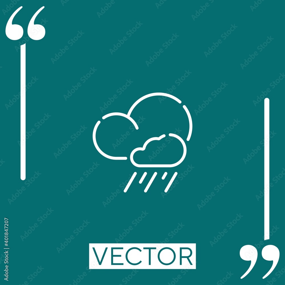 Poster rain vector icon linear icon. editable stroked line